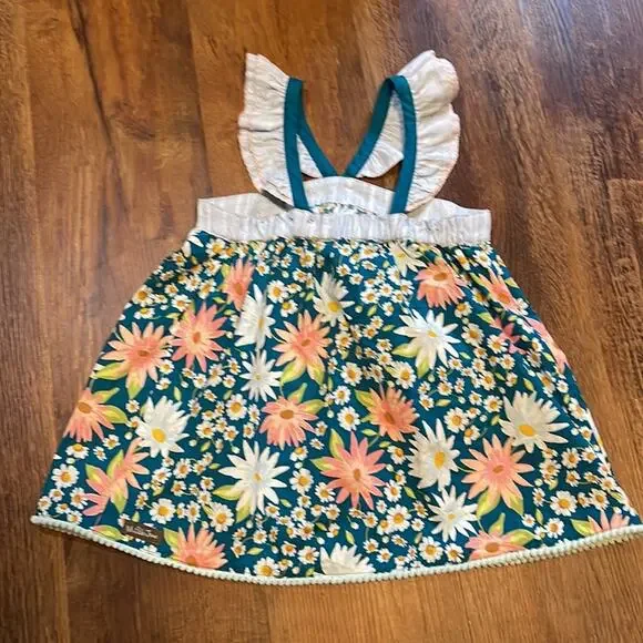 Matilda Jane Green Floral Print Tank Youth Girls Size 8 - Picture 2 of 6